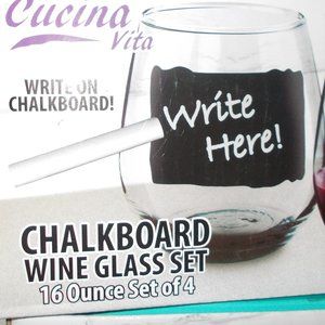 Chalkboard wine glass set